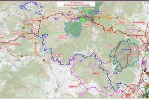 Bình đồ hướng tuyến cao tốc Nha Trang - Đà Lạt.
