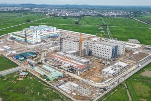 Cơ sở 2 của Bệnh viện Nhi Trung ương và Bệnh viện Phụ sản Trung ương nằm sát nhau. Ảnh: Báo Tiền Phong