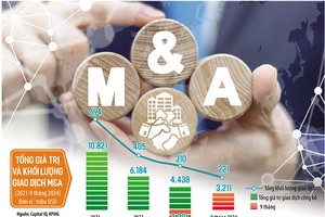 Những động thái tích cực của nền kinh tế cùng nỗ lực cải cách, hoàn thiện thể chế đang là động lực giúp thị trường M&A tại Việt Nam nhộn nhịp hơn trong thời gian tới. Ảnh: Shutterstock. Đồ họa: T.H 