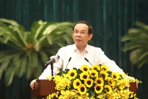 Bí thư Thành ủy TP.HCM Nguyễn Văn Nên phát biểu tại Hội nghị.