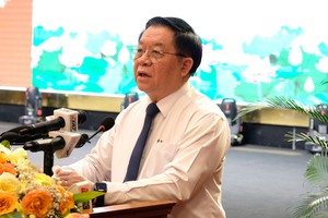 Đồng chí Nguyễn Trọng Nghĩa, Ủy viên Bộ Chính trị, Bí thư Trung ương Đảng, Trưởng ban Tuyên giáo Trung ương phát biểu tại Hội nghị. Ảnh: Trọng Tín