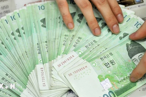 Đồng won của Hàn Quốc. (Ảnh: AFP/TTXVN)