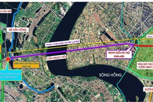 Vị trí xây dựng cầu Ngọc Hồi (ảnh: internet).