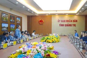 Quyền Chủ tịch UBND tỉnh Quảng Trị Hà Sỹ Đồng phát biểu tại buổi làm việc. Ảnh: Tiến Nhất