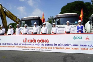 Tuyến metro số 2 đã tiến hành khởi công xây dựng phần hạ tầng kỹ thuật vào tháng 6/2023 và hoàn thành di dời hạ tầng vào quý III/2025 - Ảnh:Lê Toàn