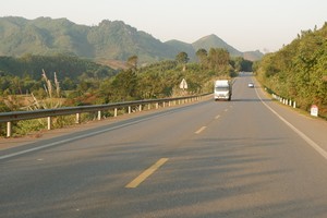 Một đoạn đường Thái Nguyên - Chợ Mới. (ảnh: Phương Thảo, báo Bắc Kạn).