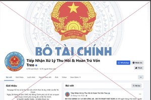 Trang facebook giả mạo Bộ Tài chính.