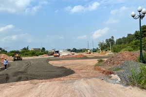 Tuyến đường Bắc Sơn kéo dài trong giai đoạn thi công.