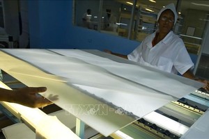 Công nhân sản xuất tấm năng lượng mặt trời tại nhà máy ở Pinar del Rio, Cuba. (Ảnh: AFP/ TTXVN) 