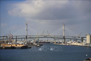 Quang cảnh cảng hàng hóa Long Beach, California, Mỹ. Ảnh minh họa: THX/TTXVN