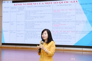 Giáo sư, Tiến sĩ Trần Thị Vân Hoa, đại diện cho nhóm nghiên cứu của Trường Kinh tế và Quản lý công (Đại học Kinh tế Quốc dân) tại Tọa đàm chính sách