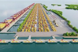 Phối cảnh Cảng trung chuyển quốc tế Cần Giờ. 