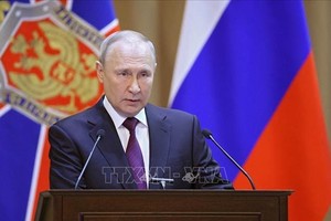 Tổng thống Nga Vladimir Putin phát biểu tại một sự kiện ở Moskva. Ảnh: SPUTNIK/TTXVN