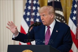 Tổng thống Mỹ Donald Trump phát biểu tại Nhà Trắng, Washington, D.C. Ảnh: THX/TTXVN