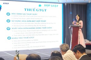 Bà Trần Thị Thu Trang, Tổng giám đốc Công ty TNHH Đại lý Thuế Hợp Luật chia sẻ tại Hội thảo.