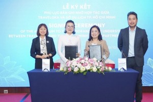 Lễ ký kết Phụ lục Bản ghi nhớ hợp tác giữa Traveloka và Sở Du lịch TP.HCM. 