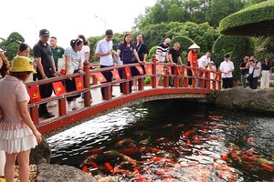 Du khách tham quan tại Trung tâm Thương mại và Du lịch Dũng Tân. Ảnh: Hồng Hạnh. 