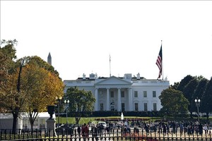 Nhà Trắng nhìn từ Công viên Lafayette ở thủ đô Washington D.C. Ảnh: Ngọc Quang/PV TTXVN tại Mỹ