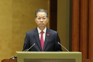  Tân Chánh án TAND Tối cao Nguyễn Văn Quảng phát biểu nhậm chức - Ảnh: Duy Linh. 