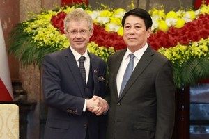 Chủ tịch nước Lương Cường đã đón Chủ tịch Thượng viện Quốc hội Cộng hòa Séc Milos Vystrcil tại Phủ Chủ tịch.