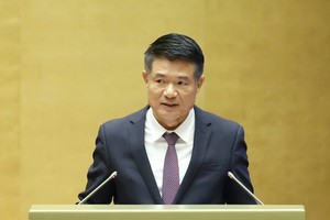 Viện trưởng Viện KSND Tối cao Nguyễn Huy Tiến trình bày báo cáo - Ảnh Duy Linh. 