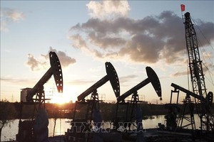 Giàn khoan dầu tại tỉnh Hắc Long Giang, Trung Quốc. Ảnh: THX/TTXVN