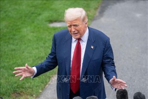 Tổng thống Mỹ Donald Trump phát biểu tại Nhà Trắng, Washington, D.C. Ảnh: THX/TTXVN 