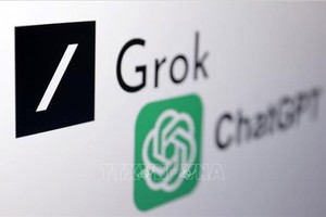 Biểu tượng Grok chatbot. Ảnh: REUTERS/TTXVN