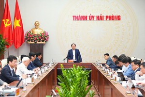 Ông Lê Tiến Châu, Bí thư Thành ủy Hải Phòng, Trưởng Ban Chỉ đạo thành phố chủ trì Hội nghị tổng kết