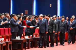 Các đồng chí lãnh đạo Đảng, Nhà nước dự phiên trù bị (Ảnh: Daihoidangtoanquoc.vn)