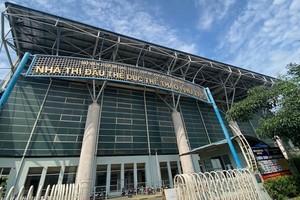 Nhà tập luyện thể thao Phú Thọ, nơi vừa xảy ra tai nạn lao động khiến một công nhân tử vong