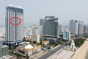 Dự án Panorama Nha Trang (khoanh đỏ) vi phạm về cho thuê đất không thông qua đấu giá. Ảnh: K.N 