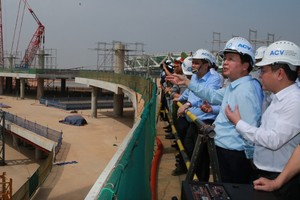 Chiều 9/1/2026, Phó Thủ tướng Trần Hồng Hà đã kiểm tra tiến độ tổng thể dự án Cảng hàng không quốc tế Long Thành, làm việc với các bộ, ngành, chủ đầu tư, nhà thầu thi công các dự án thành phần - Ảnh: VGP