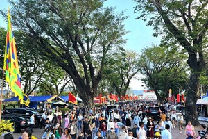 Người dân, du khách đến Bảo tàng Quang Trung du xuân, tham gia Lễ hội Chiến thắng Ngọc Hồi - Đống Đa. 