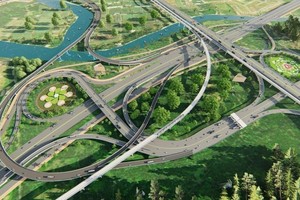 Phối cảnh một nút giao trên đường vành đai 3 TP.HCM. 