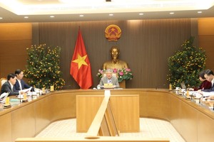Phó Thủ tướng Thường trực Chính phủ Nguyễn Hòa Bình chỉ đạo, giao nhiệm vụ cụ thể đối với các bộ, ngành chức năng và 2 địa phương trong việc hoàn thiện các cơ chế, chính sách, việc triển khai các nhiệm vụ cụ thể - Ảnh: VGP.