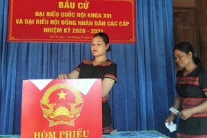 Cử tri vùng biên giới và đặc khu ở Quảng Ngãi hân hoan tham gia ngày hội bầu cử 