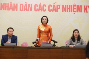 Phó chủ tịch Quốc hội Nguyễn Thị Thanh cập nhật tình hình bầu cử đại biểu Quốc hội Khóa XVI và đại biểu hội đồng nhân các cấp nhiệm kỳ 2026- 2031 tính đến 16h ngày 15/3.