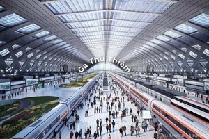 Phối cảnh ga Thủ Thiêm điểm đầu của tuyến đường sắt Thủ Thiêm - Long Thành