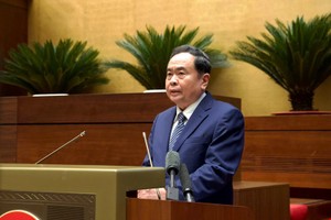 Chủ tịch Quốc hội, Chủ tịch Hội đồng Bầu cử quốc gia Trần Thanh Mẫn phát biểu khai mạc. 