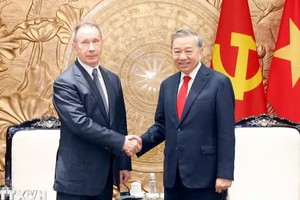 Tổng Bí thư, Chủ tịch nước Tô Lâm tiếp Giám đốc Cơ quan Vệ binh quốc gia Nga Viktor Zolotov - Ảnh: TTXVN