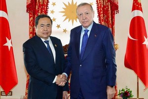 Chủ tịch Quốc hội Trần Thanh Mẫn hội kiến Tổng thống Thổ Nhĩ Kỳ Recep Tayyip Erdogan.