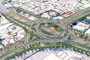 Phối cảnh nút giao Vũng Tàu điểm đầu của tuyến đường trên cao dọc Quốc lộ 51