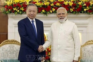 Tổng Bí thư, Chủ tịch nước Tô Lâm và Thủ tướng Ấn Độ Narendra Modi (Ảnh: Thống Nhất/TTXVN)