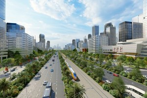 Phối cảnh đường nối sân bay Gia Bình với Thủ đô Hà Nội. Ảnh: Tập đoàn Sun Group.