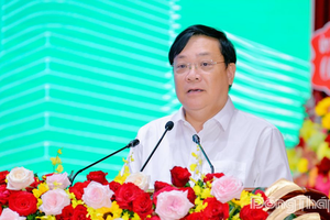 Ông Phạm Thành Ngại - Chủ tịch UBND tỉnh Đồng Tháp phát biểu tại Hội nghị Điều chỉnh quy hoạch tỉnh Đồng Tháp giai đoạn 2021 - 2030 tầm nhìn đến 2050