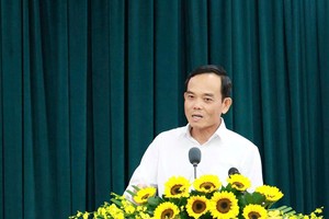 Bí thư Thành ủy TP.HCM Trần Lưu Quang phát biểu tại Hội nghị. 