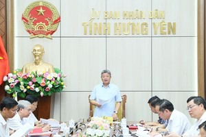Phó bí thư Tỉnh ủy, Chủ tịch UBND tỉnh Hưng Yên Nguyễn Mạnh Quyền phát biểu chỉ đạo