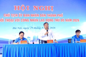 Chủ tịch UBND TP. Hà Nội Vũ Đại Thắng phát biểu tại hội nghị.