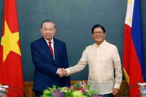Tổng Bí thư, Chủ tịch nước Tô Lâm và Tổng thống Philippines Ferdinand Romualdez Marcos Jr. tại cuộc gặp gỡ báo chí, thông báo kết quả hội đàm. Ảnh: Thống Nhất/TTXVN